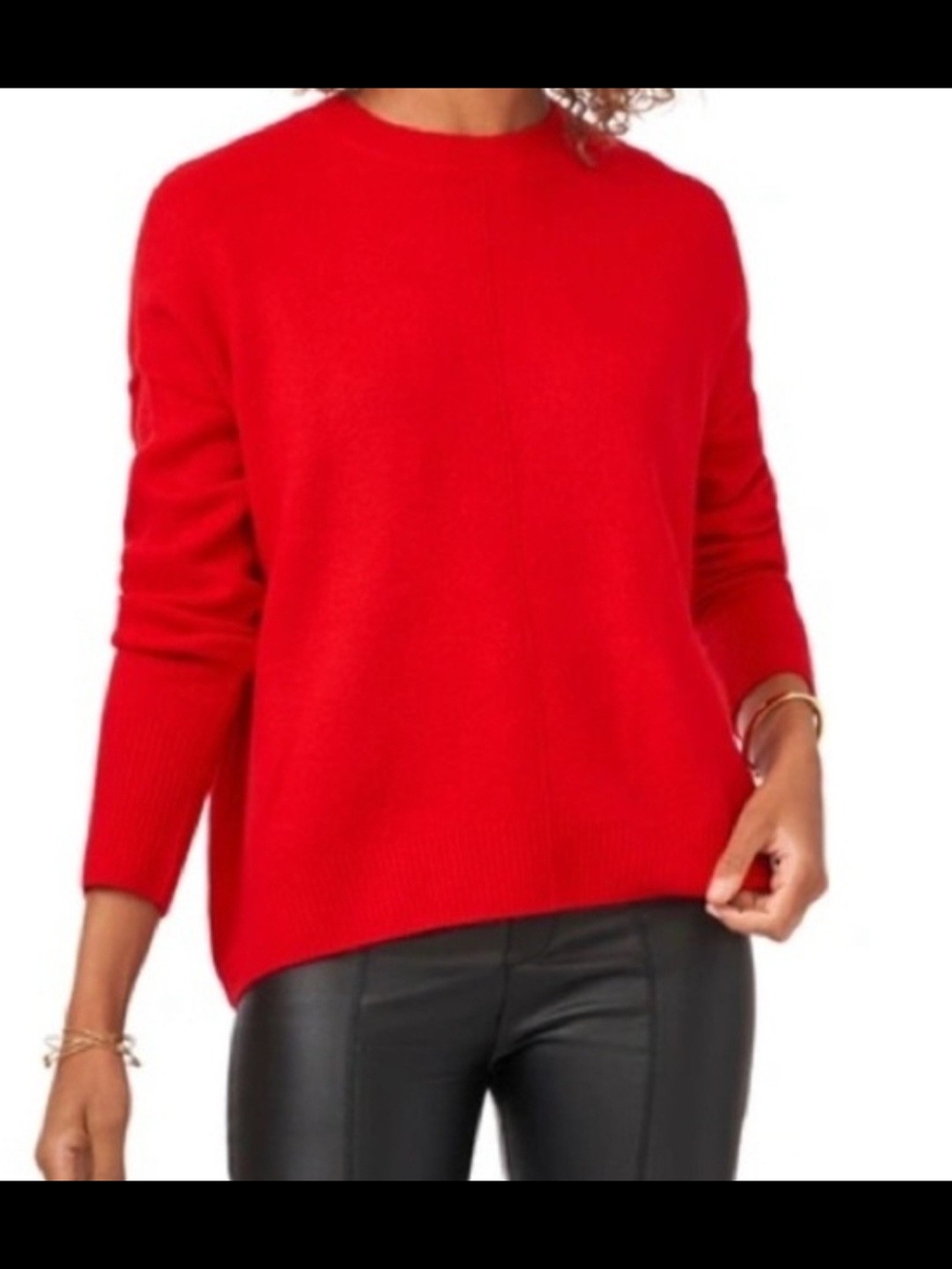 Vince Camuto Vibrant Red Crewneck Sweater XL Holiday CUTE